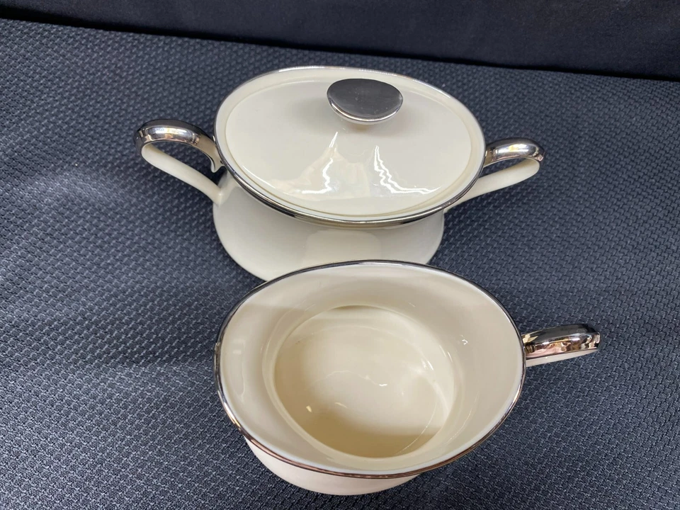 Lenox «SOLITAIRE» платиновый ~ США ~ сливочник и сахарница с крышкой - Изображение 4 из 4