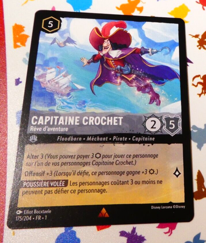 Capitainer Card Lorcana Chapitre 1 Card Game Rare Disney Carte Capitaine Crochet 175/ ...