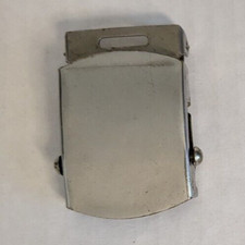 Vintage Brass Slide Belt Buckle Web Clamp Silver Tone Military Style Free Ship