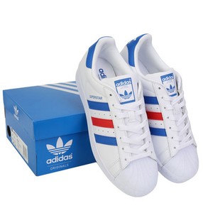 Adidas Original Superstar BB2246 Baskets Chaussures De Skate Bleu Blanc  Rouge | eBay