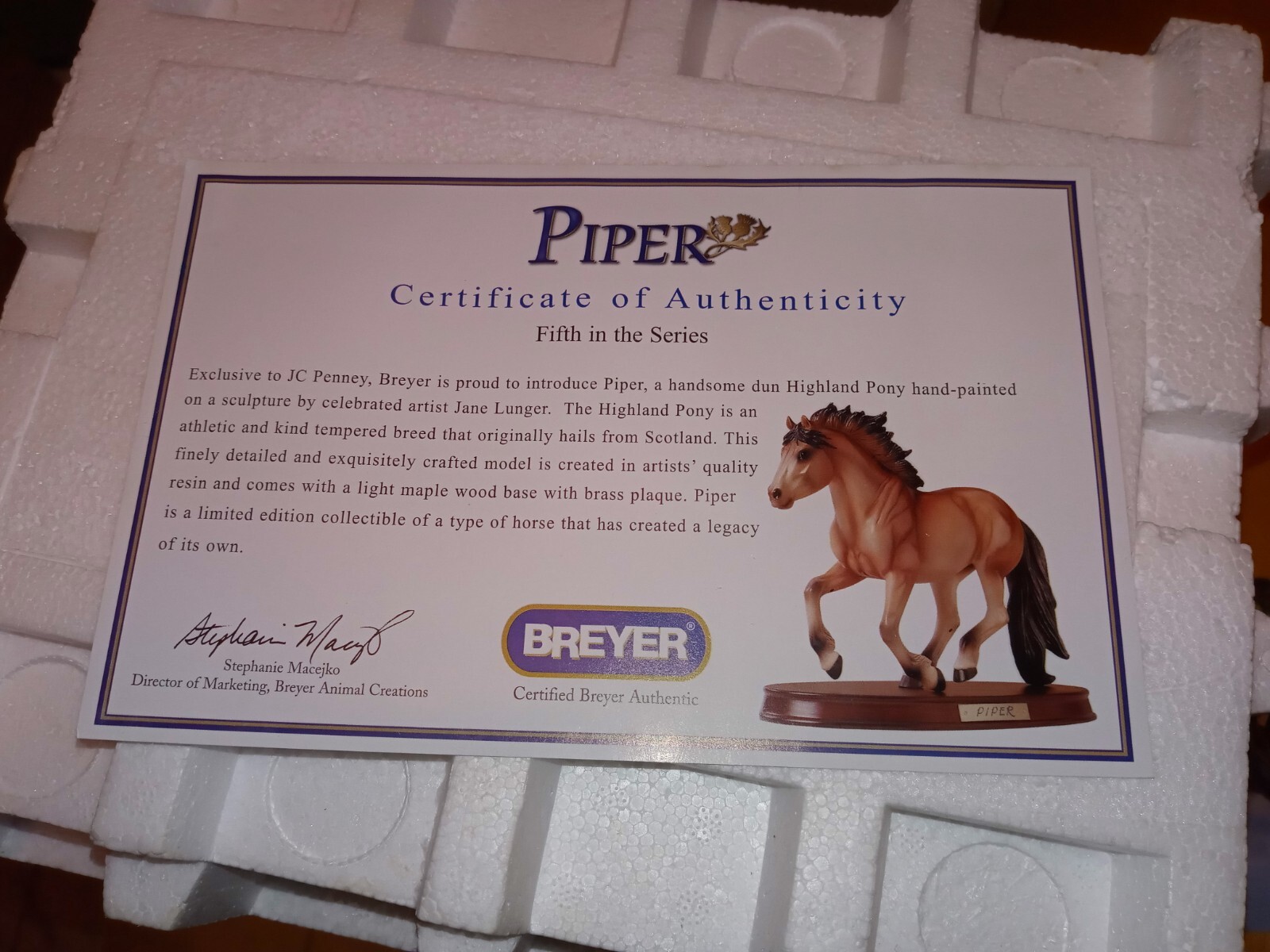 Breyer Piper Highland Pony  This was a JCP Exclusive NEW In Original Box