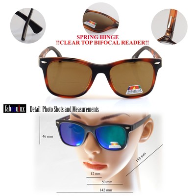 FBL Mens Bifocal Reader Magnetic Snap-On Polarized Sunglasses Soft 