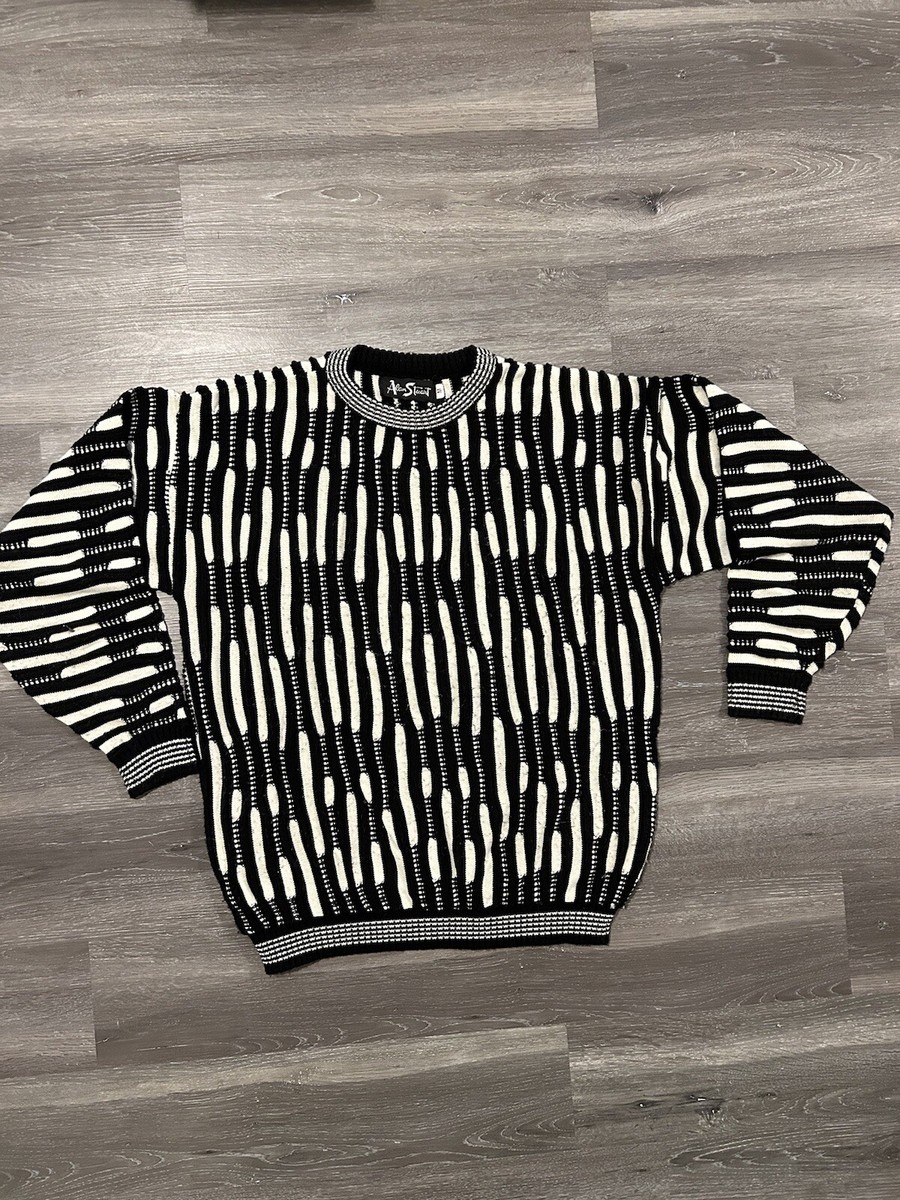 Alan Stuart Coogi Style Mens Medium Abstract Pullover Sweater 