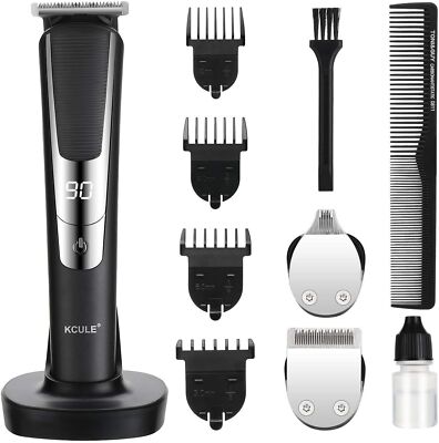 Profi Haarschneidemaschine Digital LCD Akku USB Wiederaufladbar Kit Set Schwarz