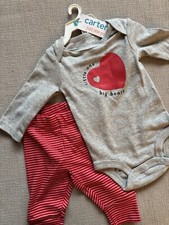 NWT Carter  s Valentine  s Day Baby 3 Mo Long Sleeve one piece W striped Pants