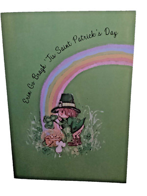 Vintage St. Patrick s Day Card Leprechaun Unused+env