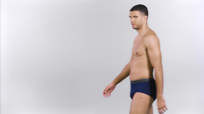 Atmungsaktive Herren-Slip, Niedrige Taille, Baumwolle, Unterwäsche, Große Größe Gr. XXL, Blau (1