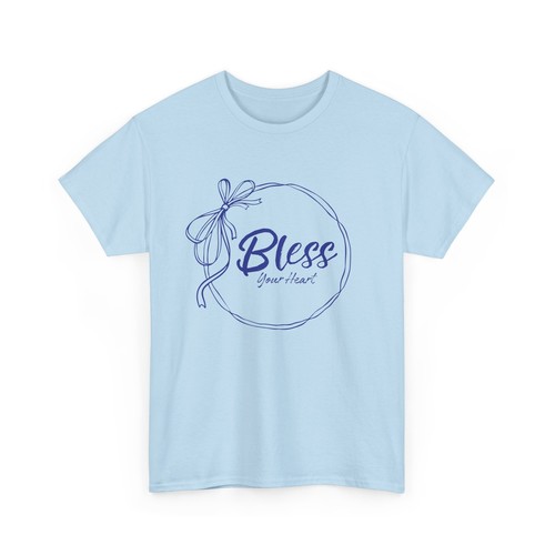 Bless Your Heart T-Shirt Women's Short Sleeve Ribbon Bow Choose Color - Picture 26 of 37