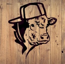 Heifer with backwards hat decal