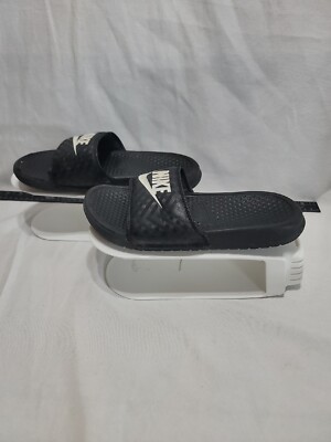 NIKE Benassi JDI Slide BLACK & WHITE 343881-011 Women's Size 7 Slides Shoes