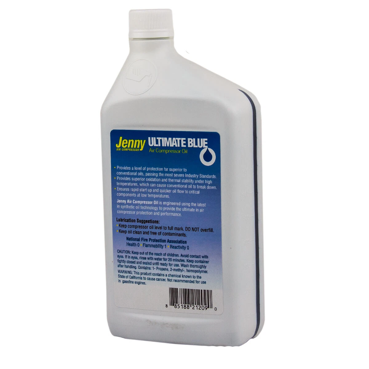 Air Compressor Oil 100 Synthetic 1 QT Quart Jenny Ultimate Blue