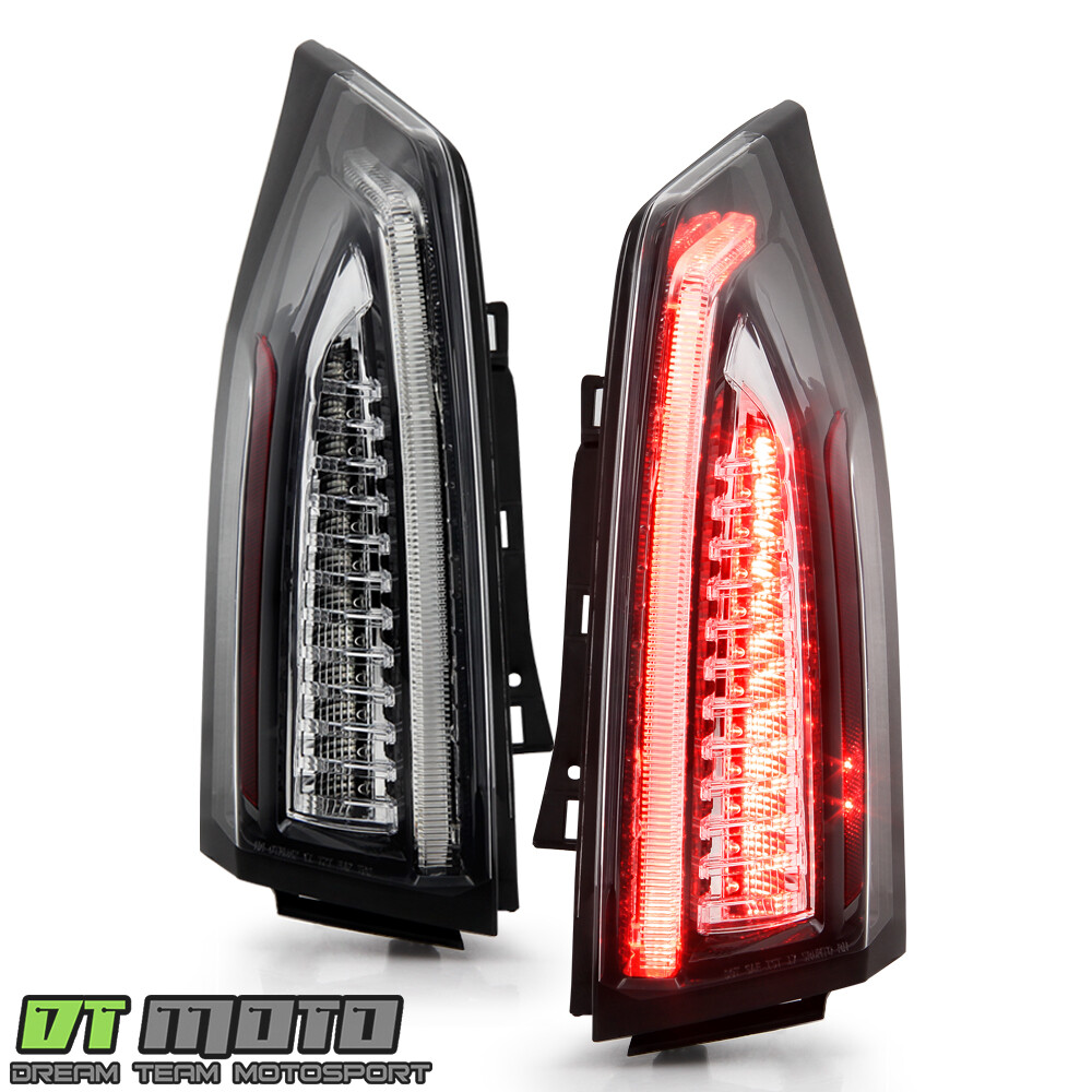 Clear Lens Black Housing LED Tail Lights For 2013-2018 Cadillac