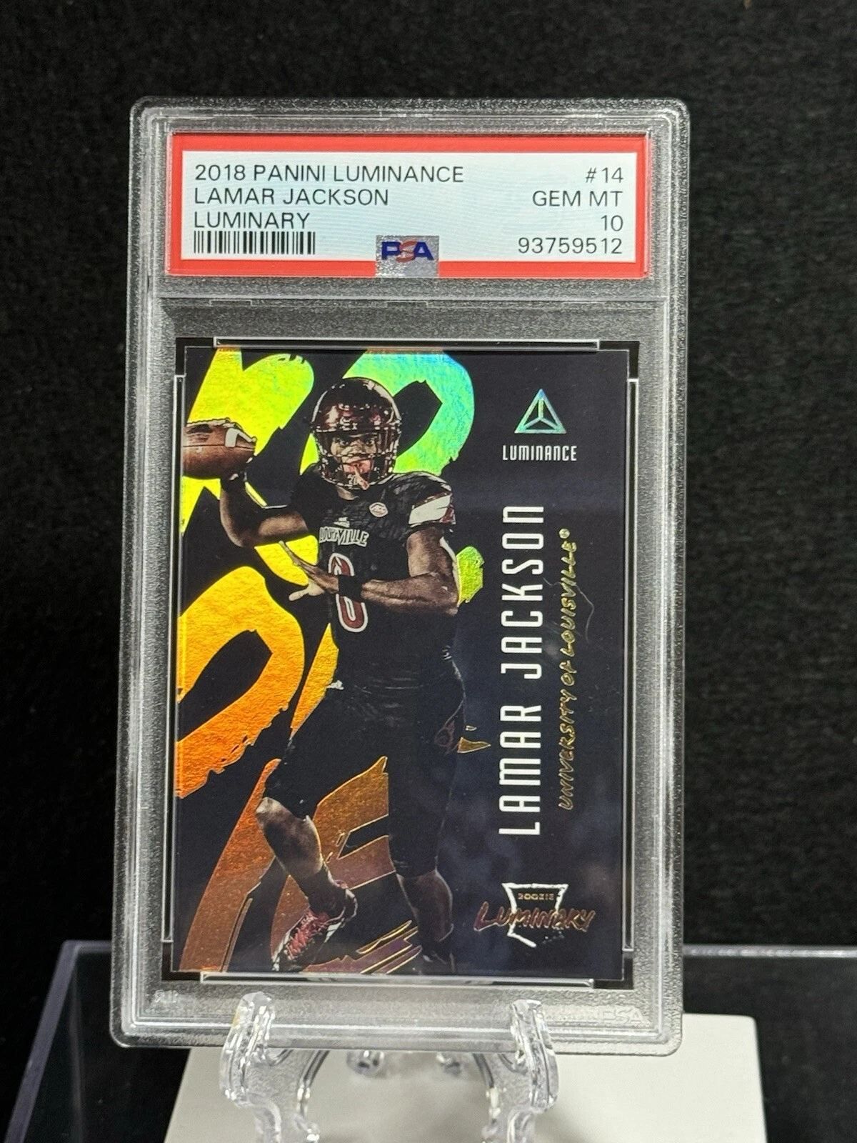 Lamar Jackson Panini Luminance Luminary #14 Base