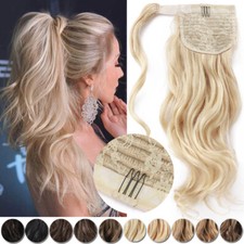 Thick 120g 100 Real Remy Human Hair Wrap Around Ponytail Extension With Clip in
