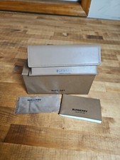 Burberry Camel Brown Soft Leather Eyeglasses Sunglass Case w/ Cloth with box