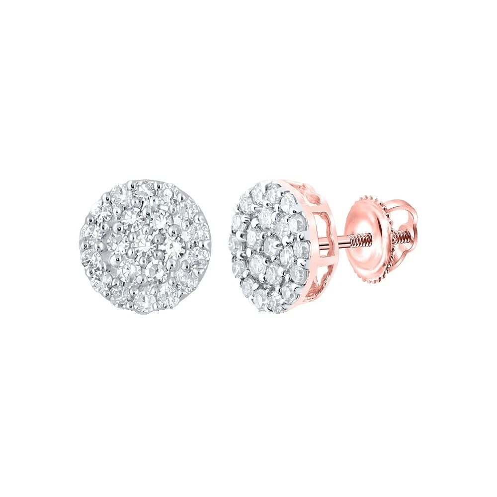 Pendientes con Pasador de Diamante Oro Rosa para hombres