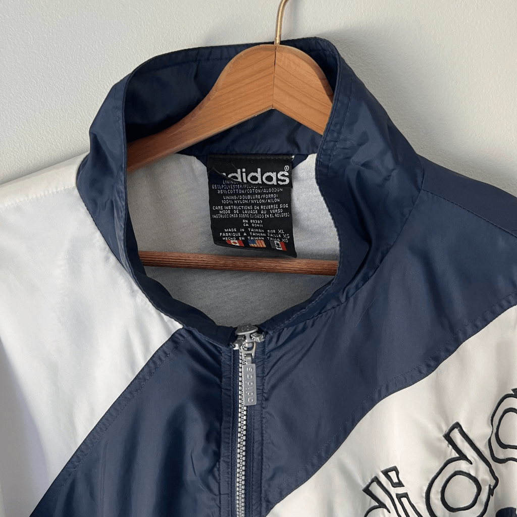 Adidas Vintage 90s Glanz Nylon Windbreaker Jacket, XL, Bindi Johal