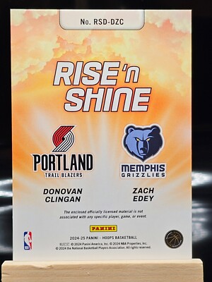 2024-25 Panini NBA Hoops Donovan Clingan Zach Edey dual Rise 'n