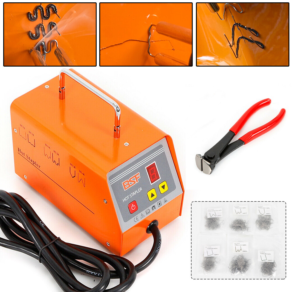 Hot Stapler Car Bumper Fender Fairing Welder Gun Plastic Repair Kit 600 Staples-image