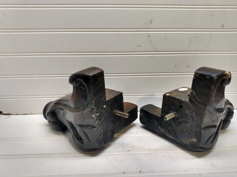 Par de pedestal de pedestal de madera para silla sofá muebles de repuesto de 6,5" Foto 3 de 4