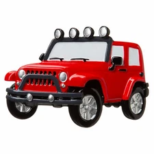 New Car SUV RED Ornament - Off Road Vehicle Personalized Christmas Ornament