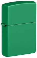 Zippo Grass Green Matte Classic Pocket Lighter No Logo