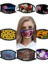 Unisex Face Cover Washable Reusable Face Masks Fashion Cloth Women Men -Flower