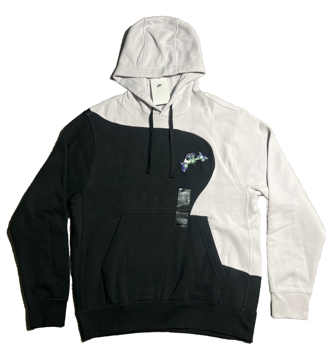 NIKE Black White Galaxy Hoodie Pullover Sweatshirt Sz Large DV9617
