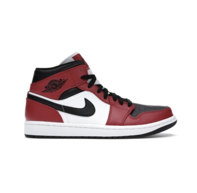 Nike Air Jordan Retro 1 Mid Chicago Toe Gym Red Black White 554724 069 Size