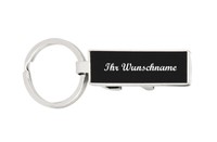 Metall-SchlüSselanhäNger Mit Namensgravur - Mit FlaschenöFfner - Farbe: Schwarz