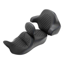 Black Blue Driver Passenger Seat Backrest Fit For Harley Road Street Glide 14-23