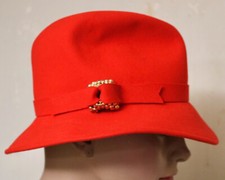 Irene of New York vintage women's hat orange felt