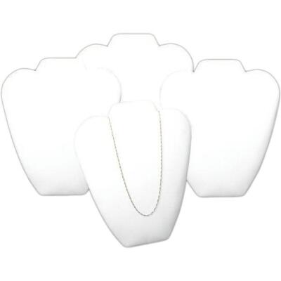4 White Flocked Chain & Necklace Displays