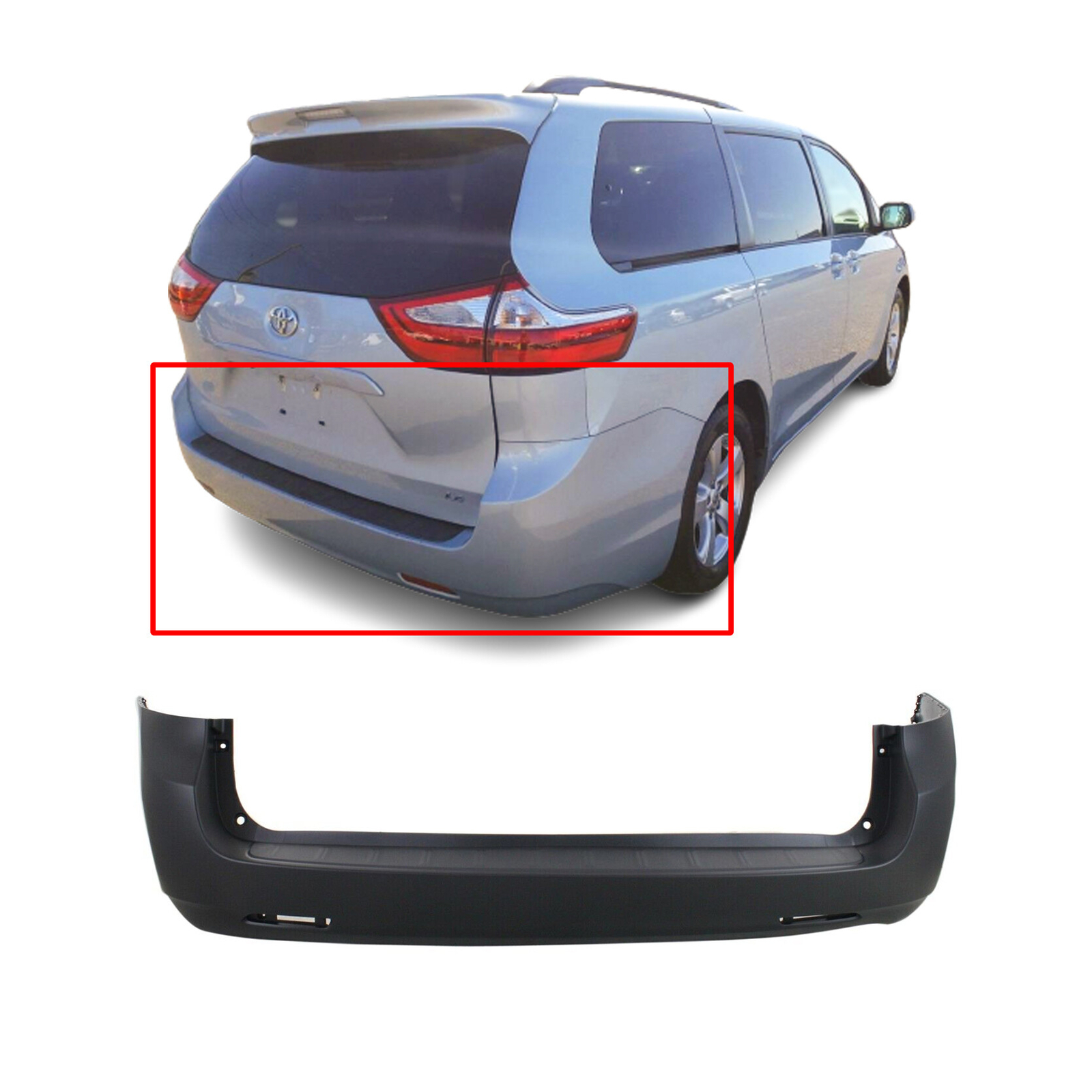 Rear Bumper Cover For 20112020 Toyota Sienna Primed 5215908902