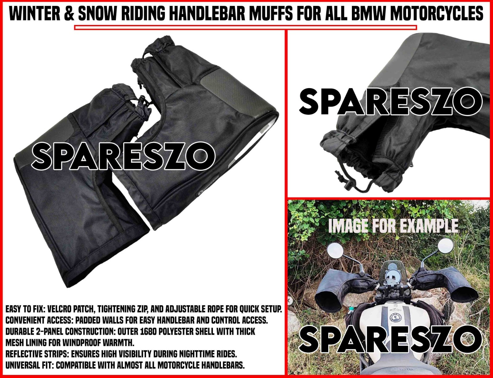 BMW Motorcycle Winter Handlebar Muffs for Snow Riding