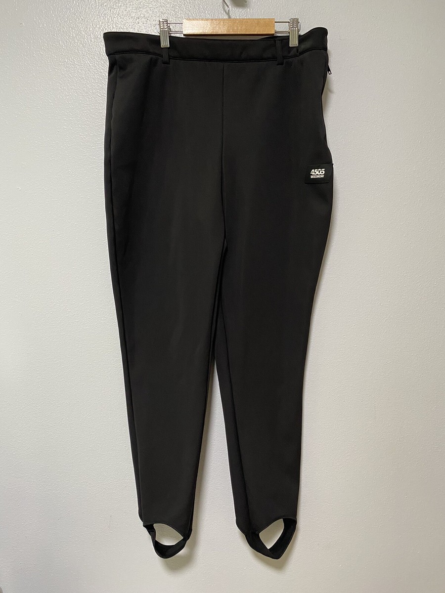 ASOS 4505 Ski Snow Pants 14 Foot Straps Fleece Lined Black Warm Holiday