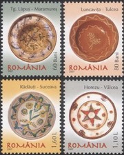 Romania 2007 Romanian Pottery/Ceramics/Art/Craft/Plates 4v set (n16425f)