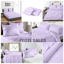100% Cotton 1200 Thread Count Lavender Stripes Select Sheets OR Duvet Covers