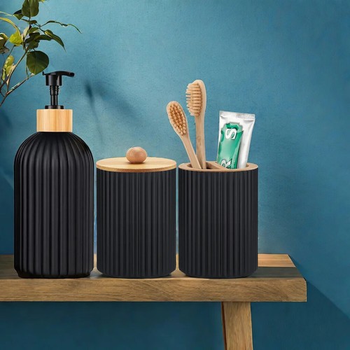 Contenitore da banco bagno dispenser sapone manuale palline di cotone contenitore - Foto 4 di 20