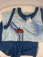 BONDS Australia Vintage Blue Pyjamas Summer PJ Set  Size 8 NEW Racer Race Car
