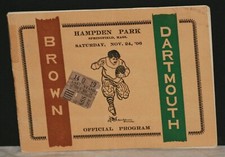 1906 Dartmouth vs. Brown Football Program at Hampden Park  w/ Game Ticket Stub