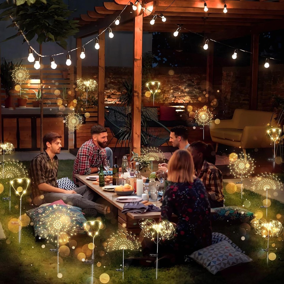 Garden Lights Solar Firework Fairy Lights – 150 LED – Copper Wire – Dusk-to-Dawn – IP65