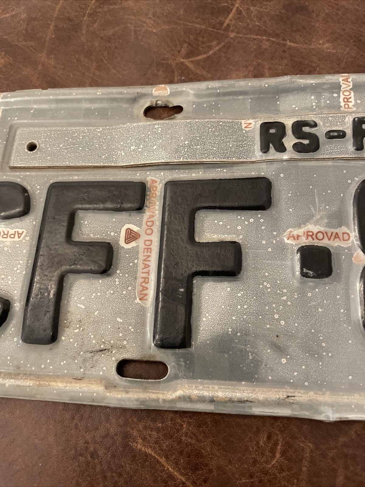 Brazil Brasil License Plate Tag RSParobe CFF 8608 Rio Grande do