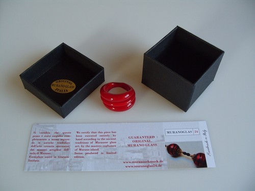 Murano Glas Ring aus original Muranoglas Schmuck UNIKAT Handgefertig Gr. 19,5 - Bild 5 von 8