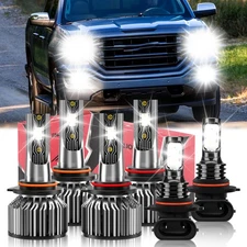 For GMC Sierra 1500 2003 2004 2005 LED Headlight +Fog Light Kit Hi&Low Beam Bulb