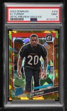 2023 Donruss Rated Rookie Optic Preview Gold Ice Prizm 5/10 DJ Turner PSA 9 07i7