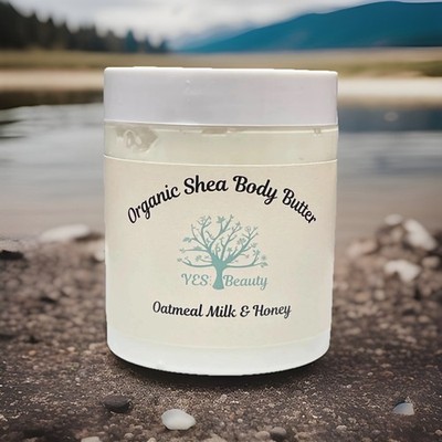 Body Butter Organic Shea & Cocoa - Oatmeal Milk and Honey - Rich & Creamy 10 oz