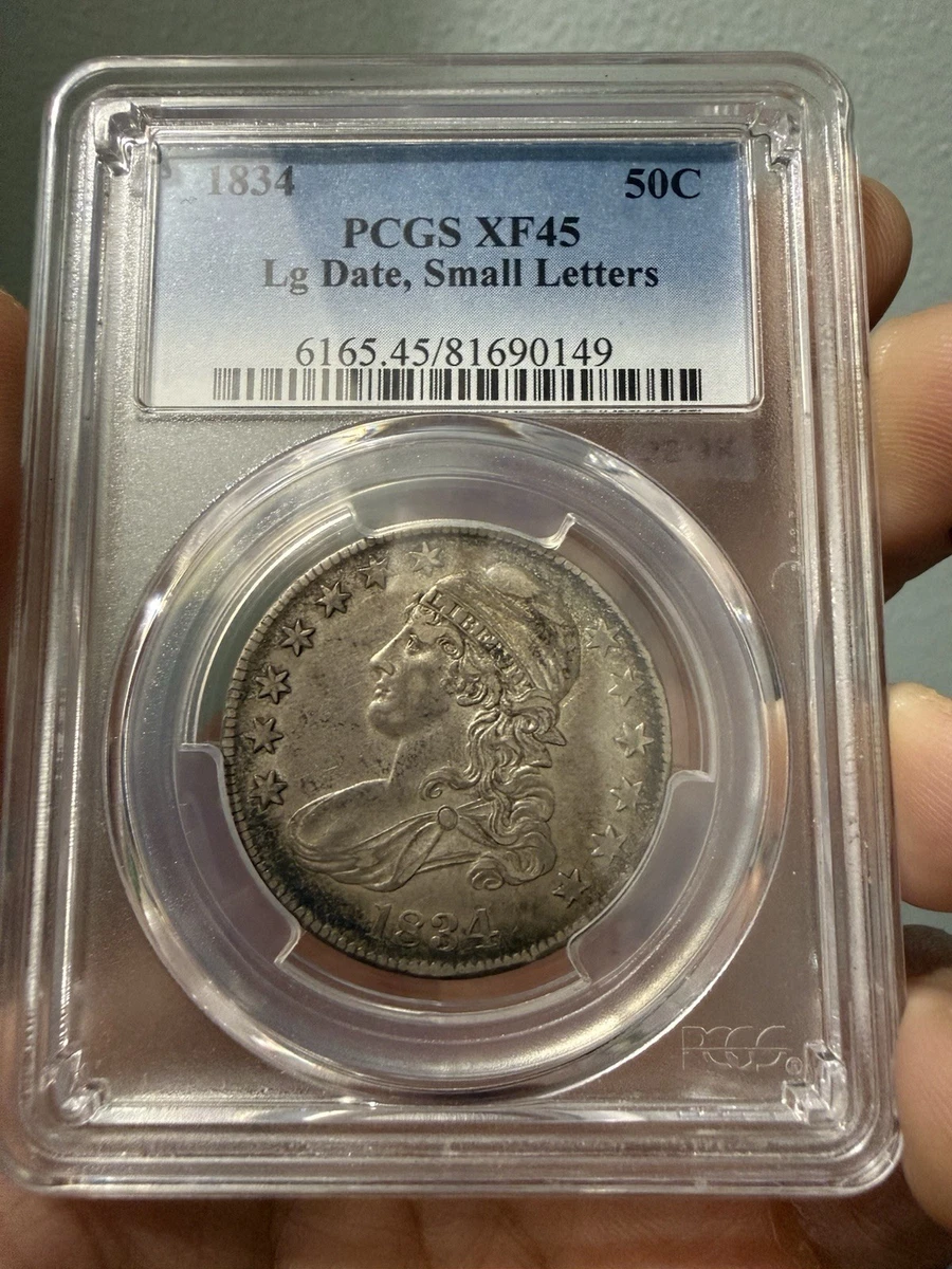 1834 Year Grade XF 45 US Early Half Dollar Coins (1794-1839) for