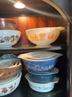 RARE Vintage Pyrex Orange Pumpkin Amish Butterprint-CINDERELLA BOWL SET-441-444