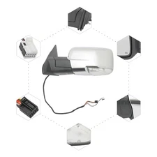 Left Side Manual Folding Heated Rear View Mirror Fits 2013-2019 Dodge Ram 1500